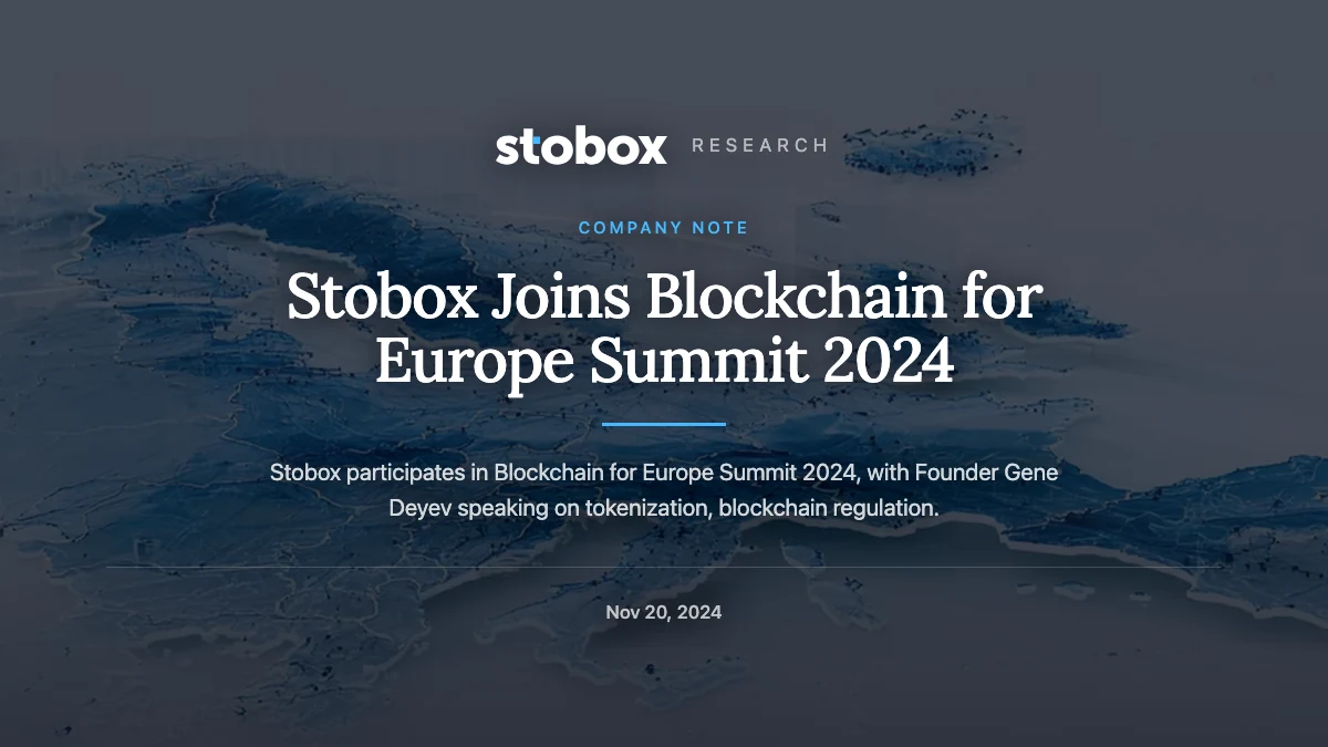 Stobox Joins Blockchain for Europe Summit 2024