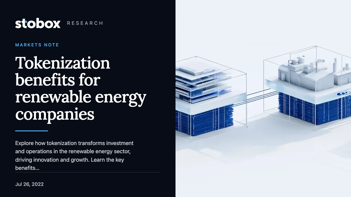 Tokenization benefits for renewable energy companies